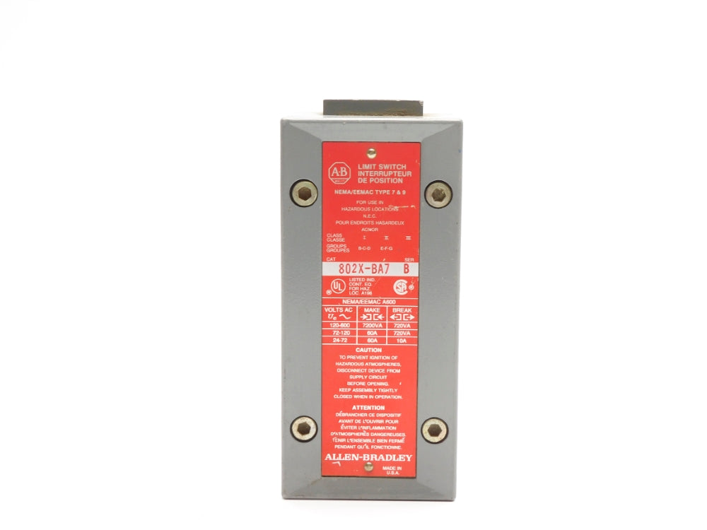 INDUSTRIAL SPARE PART 802X-BA7 SER. B (AS PICTURED) UNMP