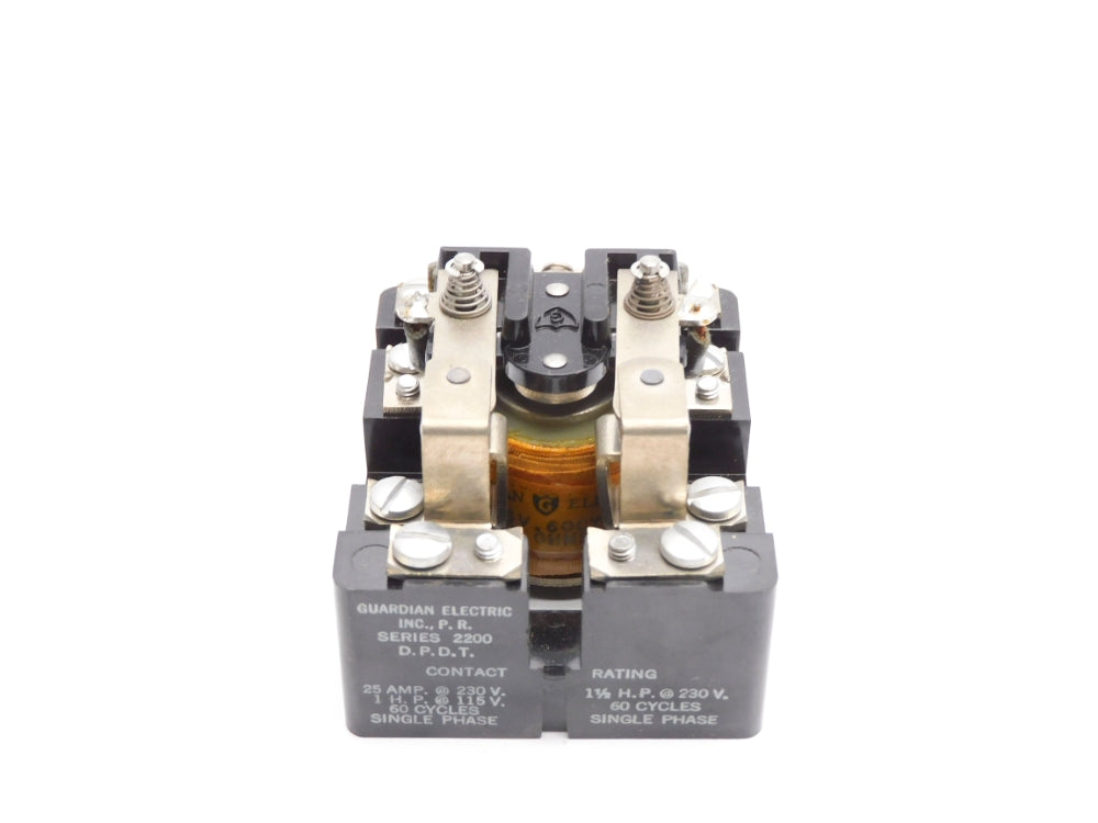 GUARDIAN ELECTRIC 2200-DPDT-115 115V 25A NSMP
