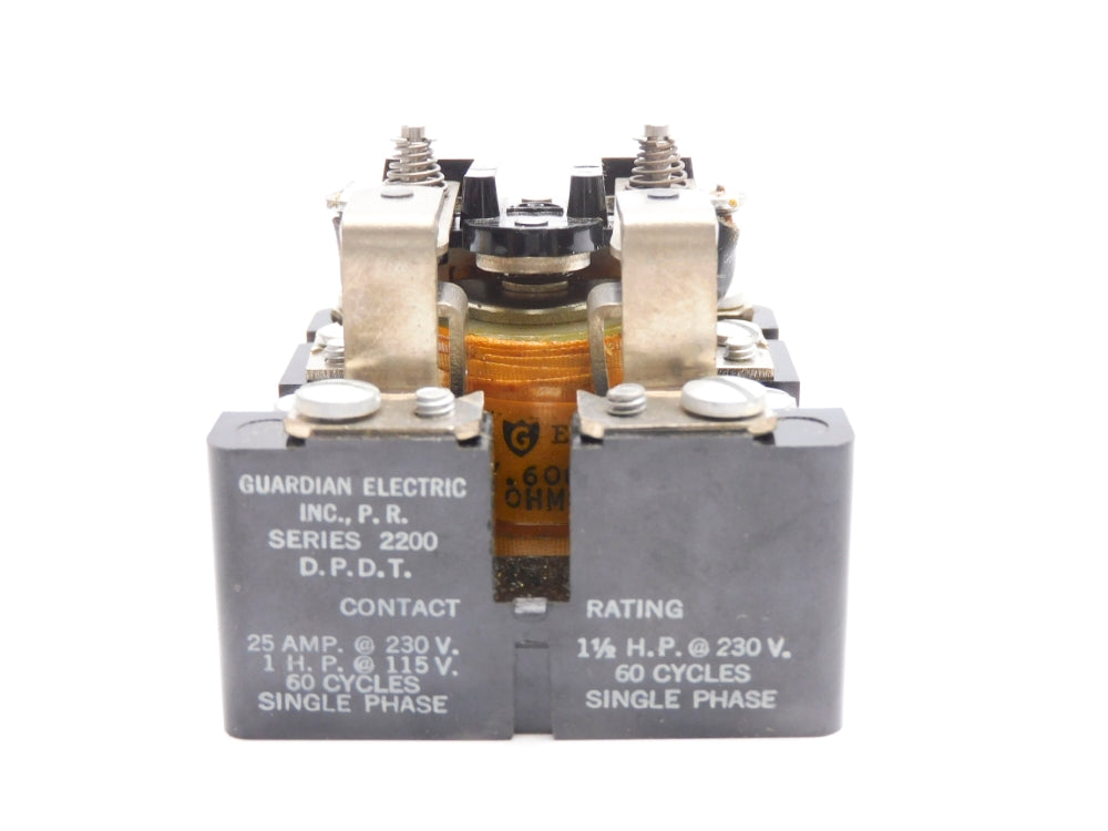 GUARDIAN ELECTRIC 2200-DPDT-115 115V 25A NSMP