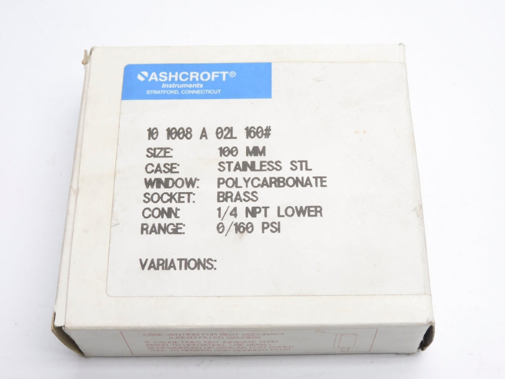 ASHCROFT 101008A02L160# 160PSI NSMP