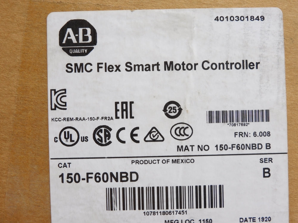 ALLEN BRADLEY 150-F60NBD SER. B F/W 6.008 (BR/WH) NSMP