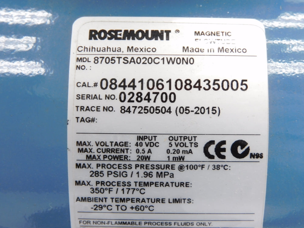 ROSEMOUNT 8705TSA020C1W0N0 285PSI 2" NSNP
