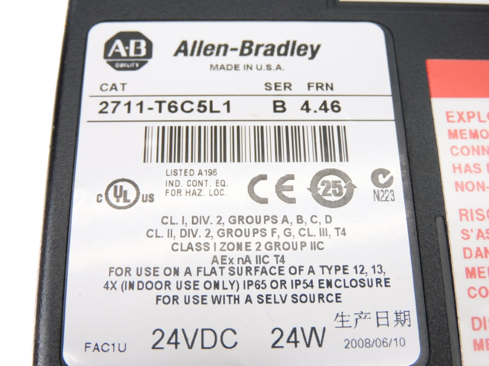 ALLEN BRADLEY 2711-T6C5L1 SER. B F/W 4.46 NSMP