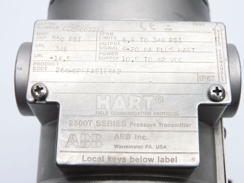ABB HART 264HGPRFAS1E6N2 550PSI NSNP