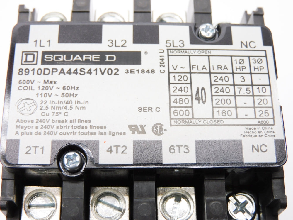 SQUARE D 8910DPA44S41V02 SER. C 120/110V (PKG OF 20) NSMP