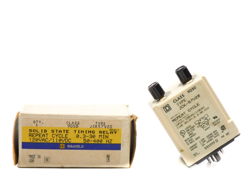 SQUARE D 9050JCK57V20 SER. A 120VAC/110VDC 0.3-30MIN NSMP