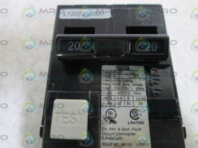 MURRAY CIRCUIT BREAKER 20-20A MP-GT (SHORT CORD) *NEW NO BOX*