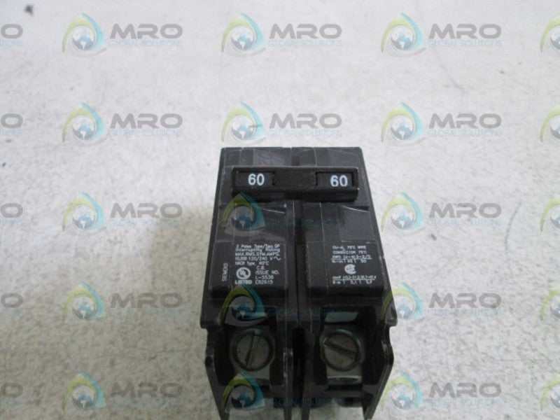 SIEMENS CIRCUIT BREAKER 60-60A 2P QP *NEW NO BOX*