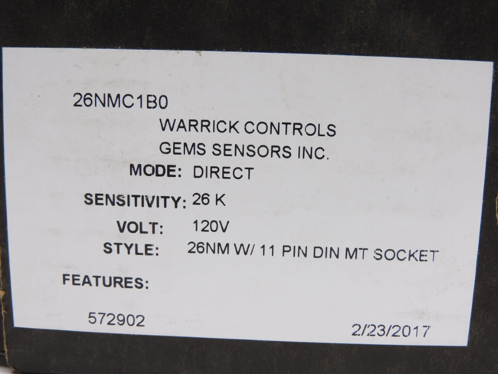 WARRICK CONTROLS 26NMC1B0 120V NSMP