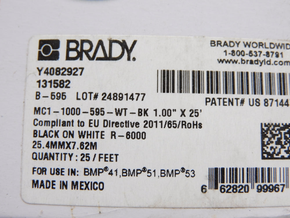 BRADY MC1-1000-595-WT-BK NSMP