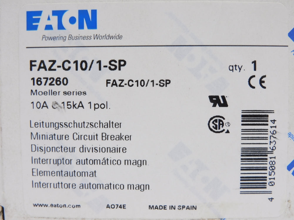 EATON FAZ-C10/1-SP 277VAC 10A NSMP