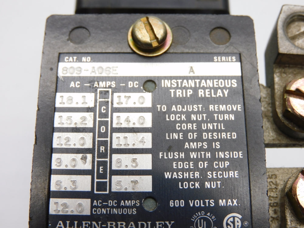 INDUSTRIAL SPARE PART 809-A06E SER. A 600V 12A NSNP