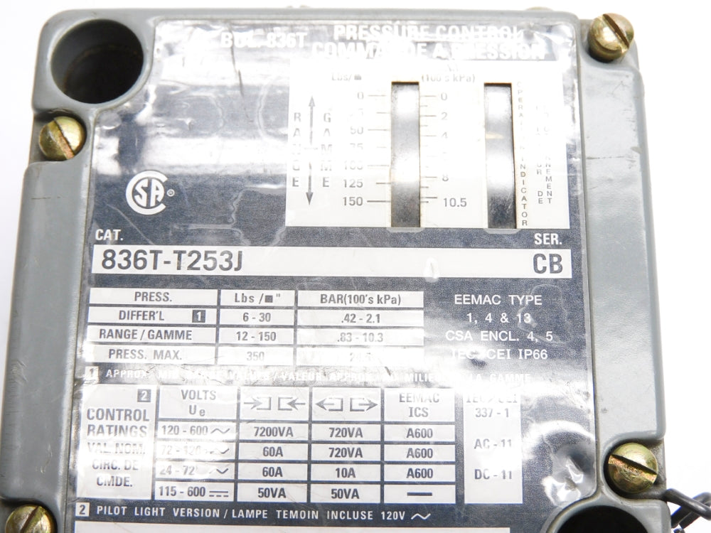 ALLEN BRADLEY 836T-T253J SER. CB 120-600V 60A UNMP