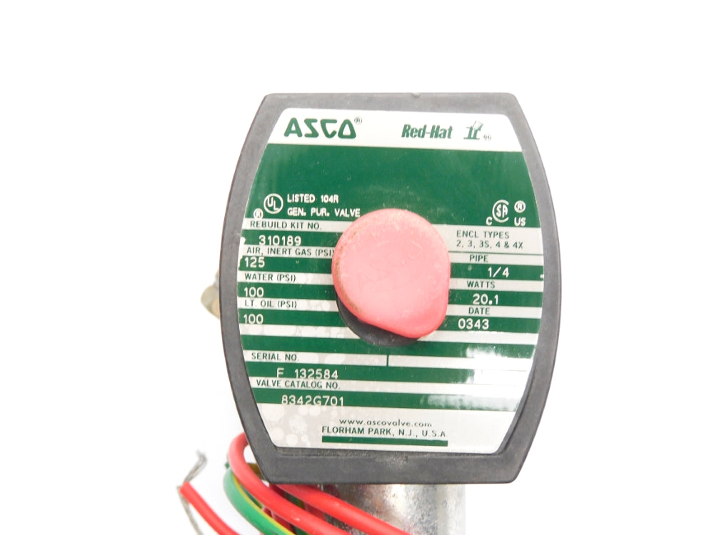 ASCO 8342G701 120V 100PSI 1/4" UNMP