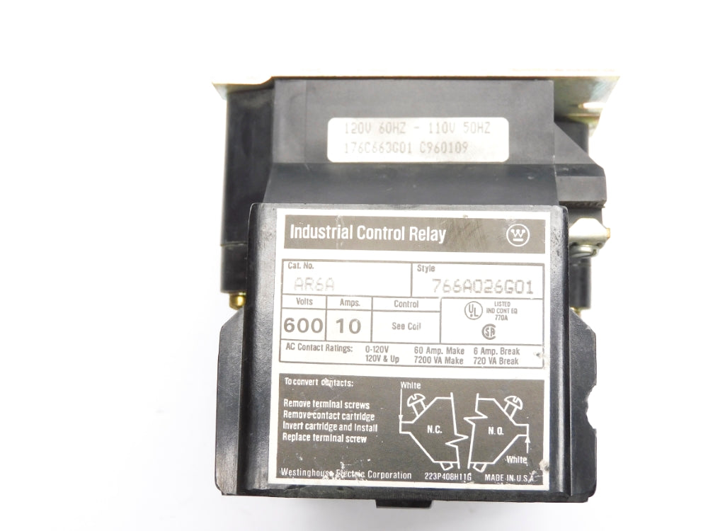 WESTINGHOUSE 766A026G01 AR6A 120/110V 10A UNMP