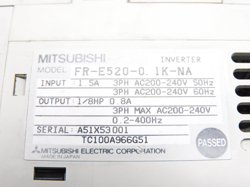 MITSUBISHI FR-E520-0.1K-NA UNMP