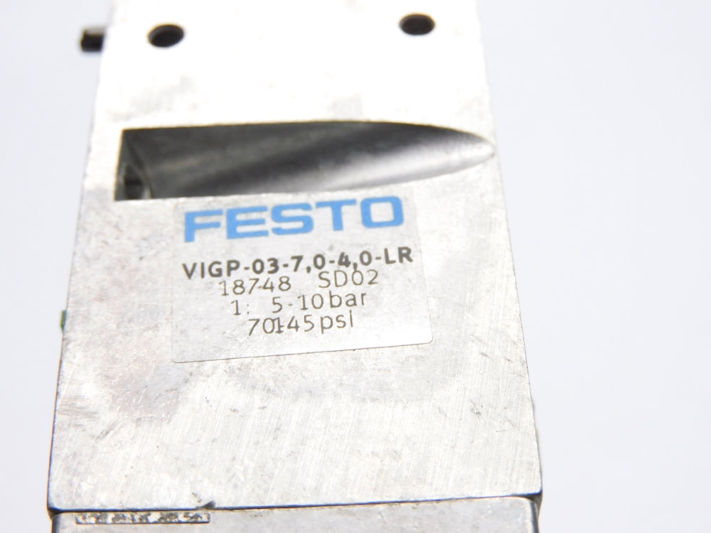 FESTO VIGP-03-7.0-4.0-LR 18748 SER. SD02 70-145PSI UNMP