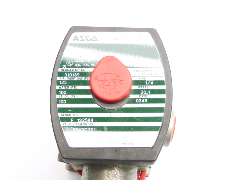 ASCO 8342G701 120/60 100PSI 1/4" NSNP