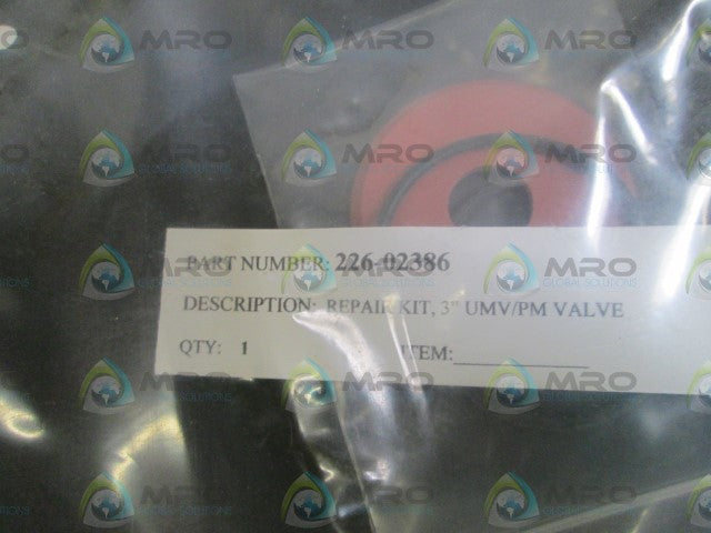 REPAIR KIT 3" UMV/PM VALVE 226-02386 *NEW IN BAG*