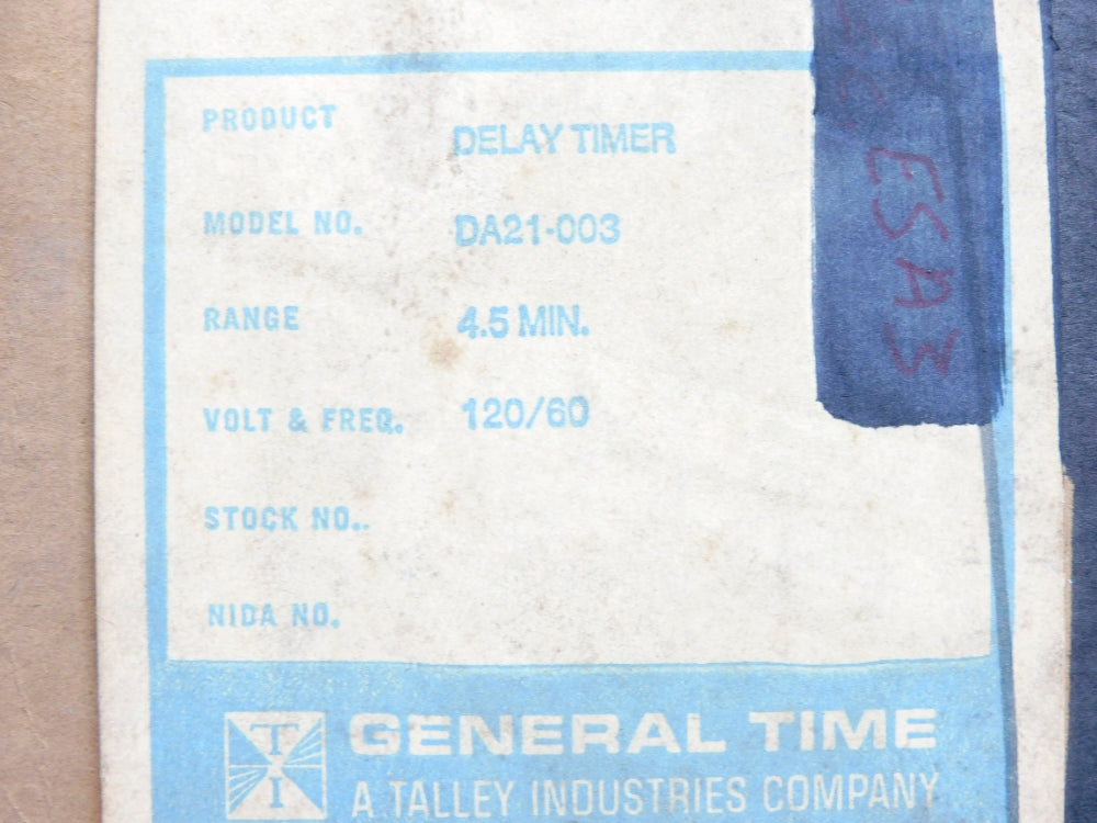 GENERAL TIME DA21-003 120V 4.5MIN NSMP