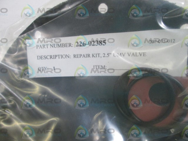 REPAIR KIT 2.5" UMV VALVE 226-02385 *NEW IN BAG*