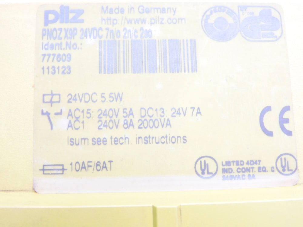 PILZ PNOZX9P24VDC7N/O2N/C2SO 777609 24VDC (5.5W) UNMP