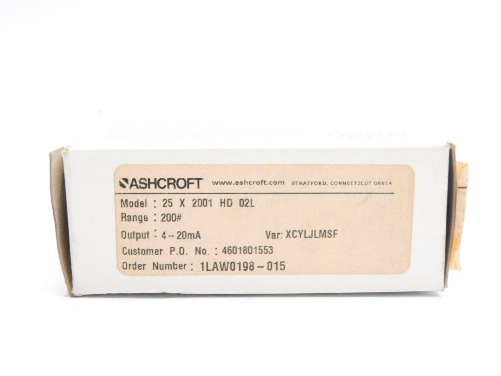 ASHCROFT X2HD02L4FL200#-LJ 200PSI NSMP