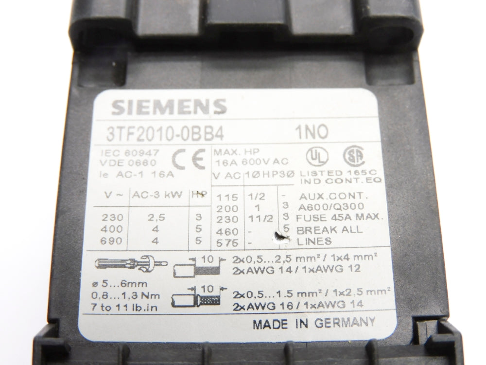 SIEMENS 3TF2010-0BB4 24VDC UNMP
