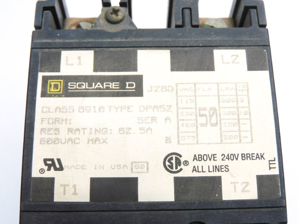 SQUARE D 8910DPA5ZV09 SER. A 208-240V 220V UNMP