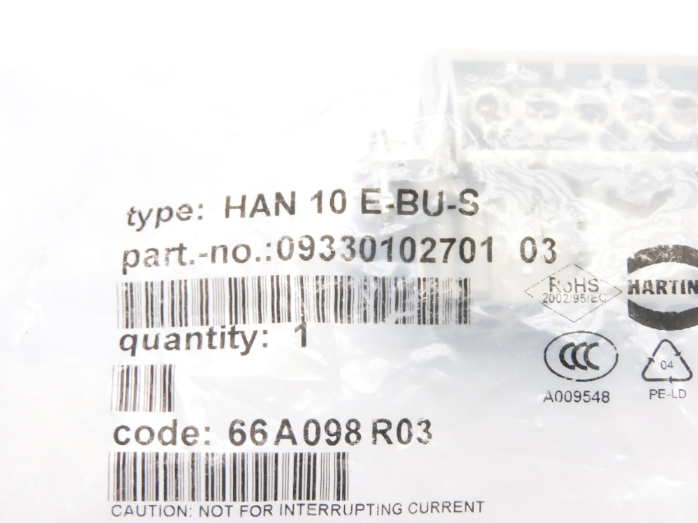 HARTING 09330102701 HAN10E-BU-S NSMP