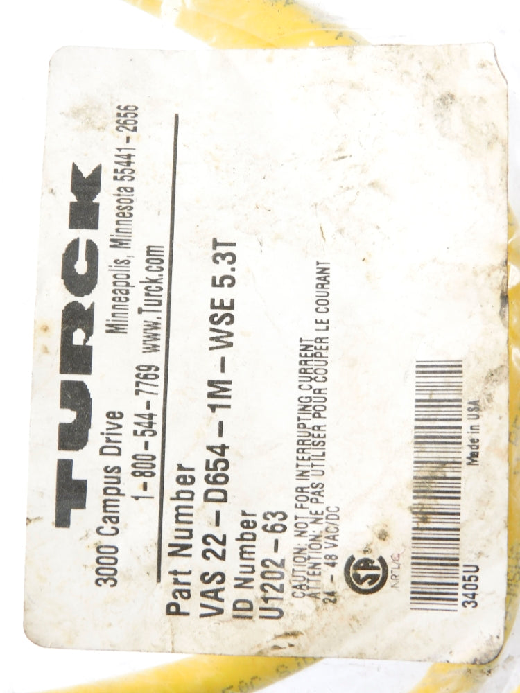 TURCK VAS22-D654-1M-WSE5.3T U1202-63 NSMP