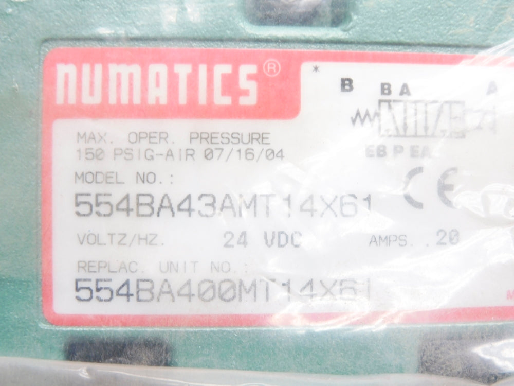 NUMATICS 554BA43AMT14X61 24VDC 150PSIG NSNP