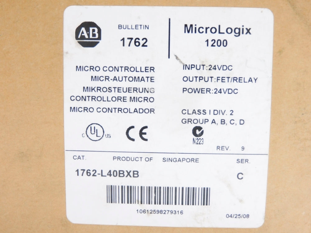 ALLEN BRADLEY 1762-L40BXB SER. C F/W 11 NSMP