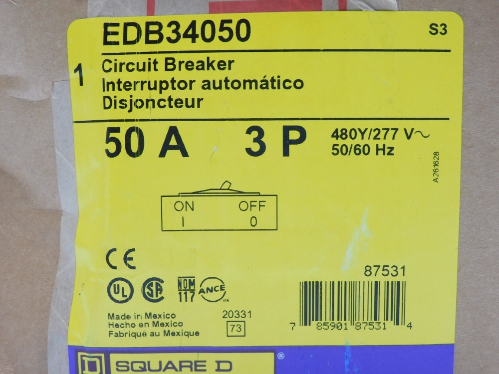 SQUARE D EDB34050 277V 50A NSFS