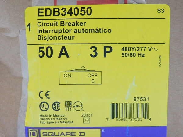 SQUARE D EDB34050 277V 50A NSFS