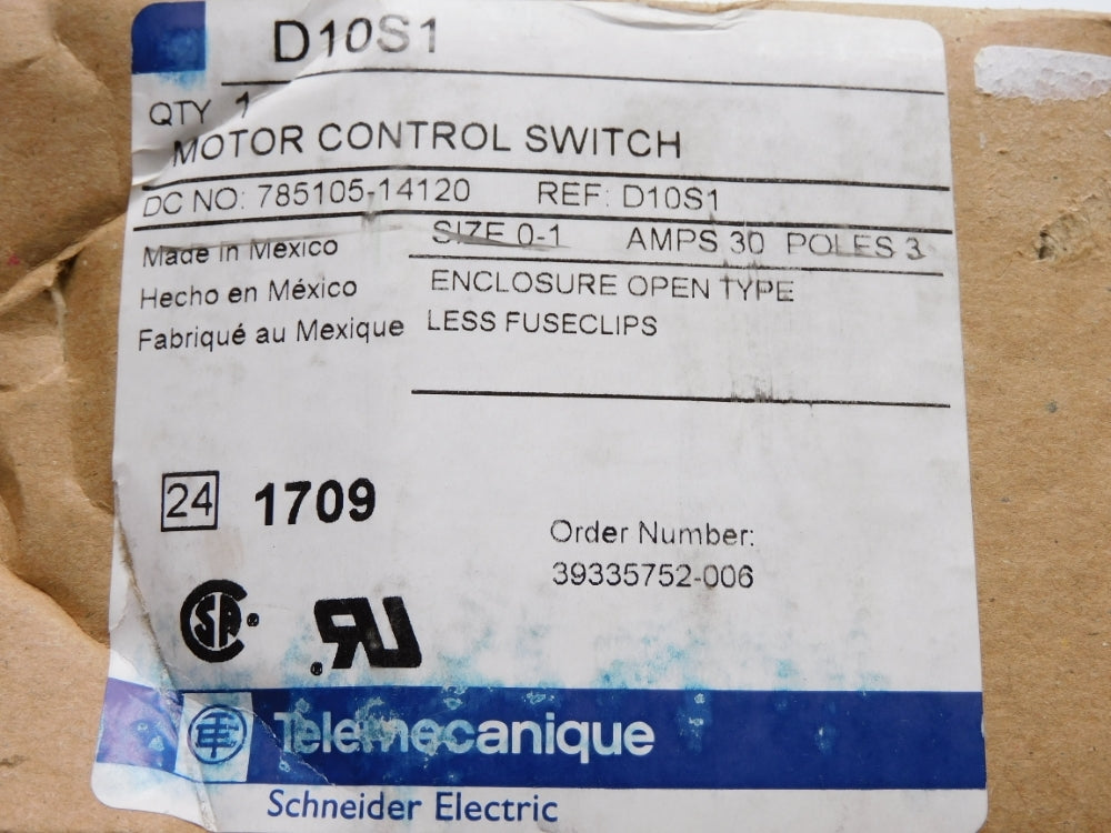 TELEMECANIQUE D10S1 30A NSFS