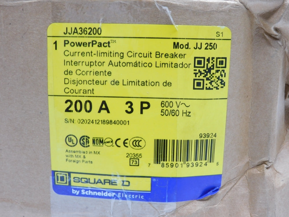 SQUARE D JJA36200 600V 200A NSMP