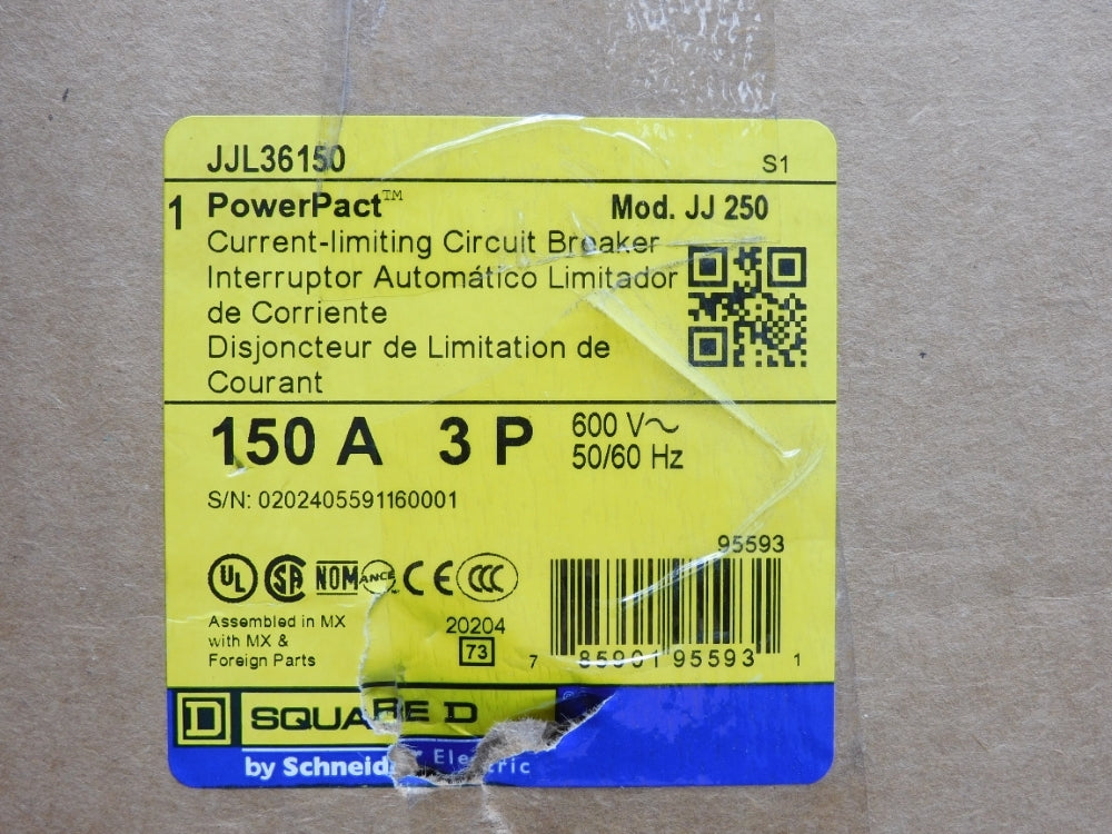 SQUARE D JJL36150 600V 150A NSMP