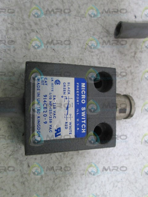 MICROSWITCH LIMIT SWITCH ACTUATOR 914CE20-9 *USED*