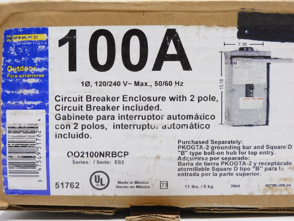SQUARE D QO2100NRBCP SER. E02 NSMP