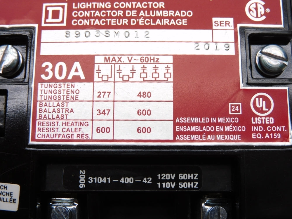 SQUARE D 8903SMO12V02 SER. A 120/110V NSMP