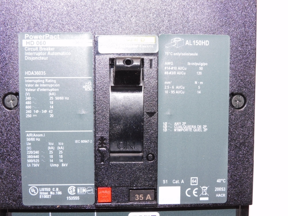 SQUARE D HDA36035 35A 600V NSMP
