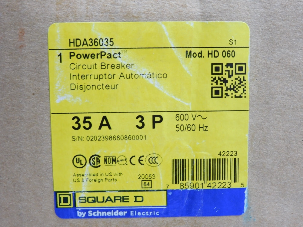 SQUARE D HDA36035 35A 600V NSMP