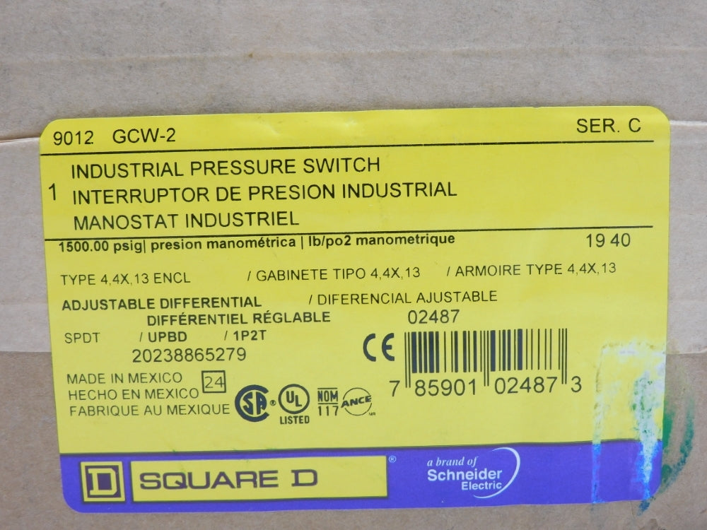 SQUARE D 9012GCW2 SER. C 15000PSIG NSMP