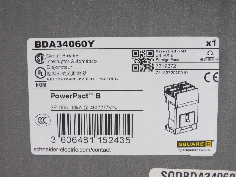 SQUARE D BDA34060Y 277V 60A NSMP