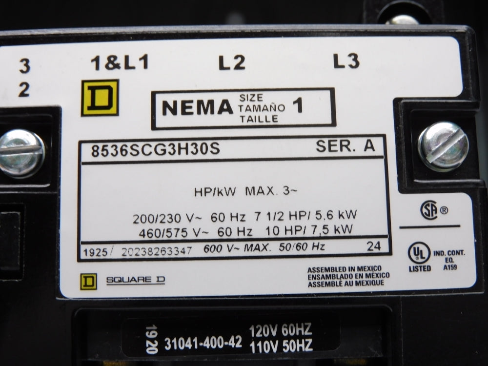 SQUARE D 8536SCG3V02H30S SER. A 110-120V NSMP