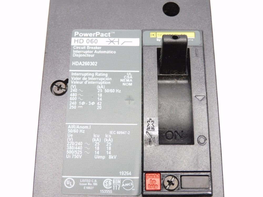SQUARE D HDA260302 30A 600V NSMP