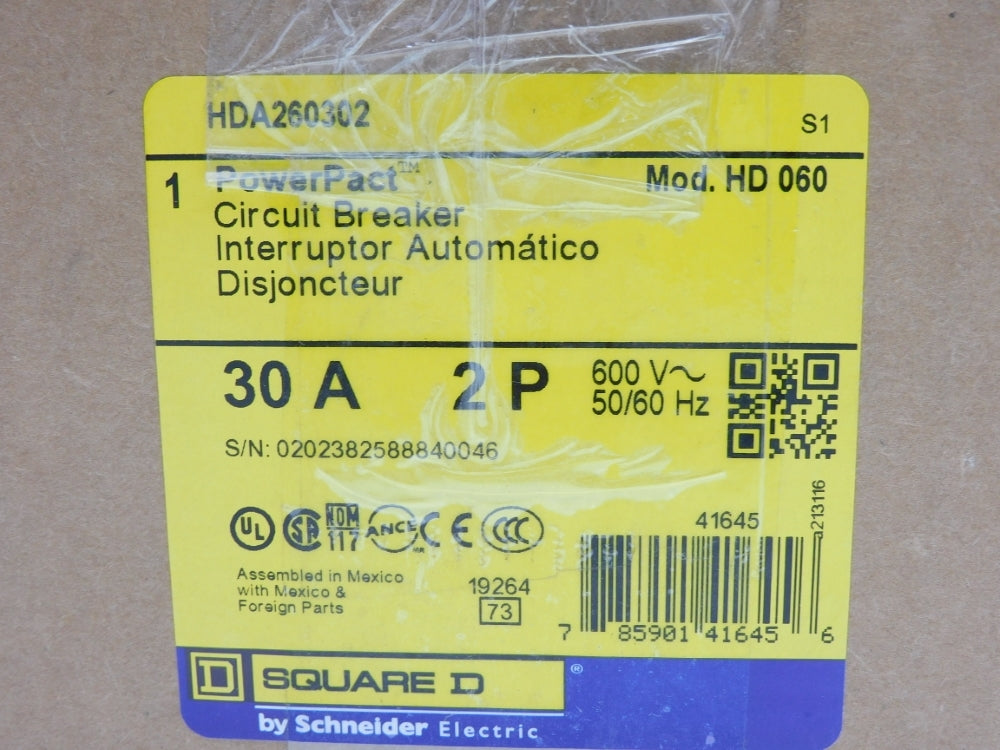 SQUARE D HDA260302 30A 600V NSMP