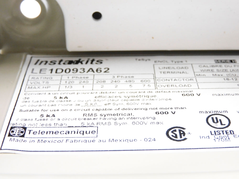 SCHNEIDER ELECTRIC LE1D093A62OG70 SER. H NSMP