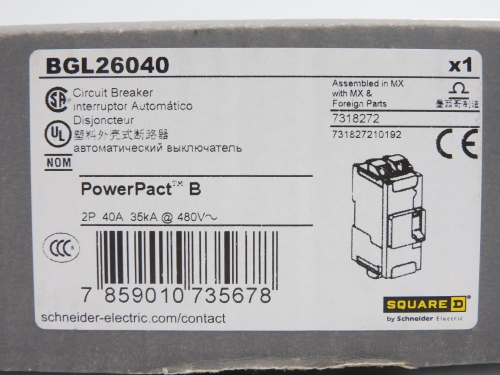 SQUARE D BGL26040 40A 480V NSMP